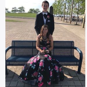 floral mermaid prom dress